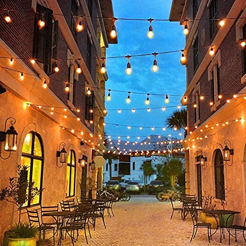 Ghirlanda luminoasa LED 39 m cu 38 de becuri E27, impermeabil IP65, 2700K, clasa energetica A+