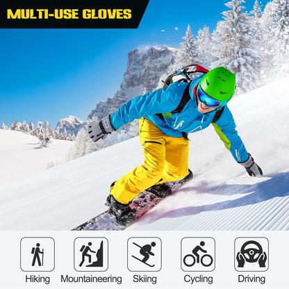 Manusi de iarna impermeabile, compatibile touchscreen, material respirabil, rezistente la vant, cu buzunar, pentru schi, snowboarding, drumetii, ciclism
