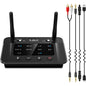 Transmitator si receptor Bluetooth 5.3, adaptor wireless aptX HD cu latenta scazuta, conectare doua dispozitive simultan, mod bypass, raza de actiune 70 metri, multifunctional, negru