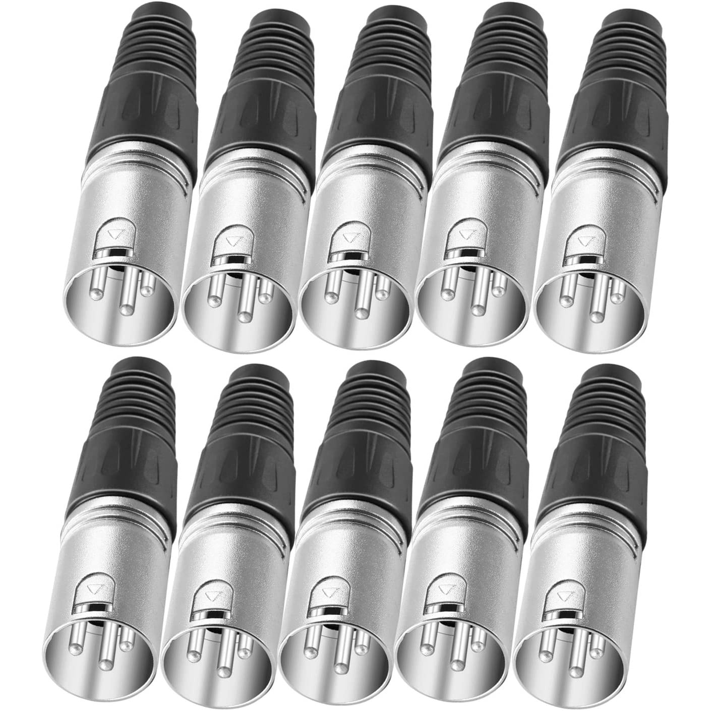 Set de 20 conectori XLR cu 3 pini, mufe 10 mama si 10 tata, din aliaj de zinc, durabile, cu conductivitate ridicata, si zgomot ultra scazut