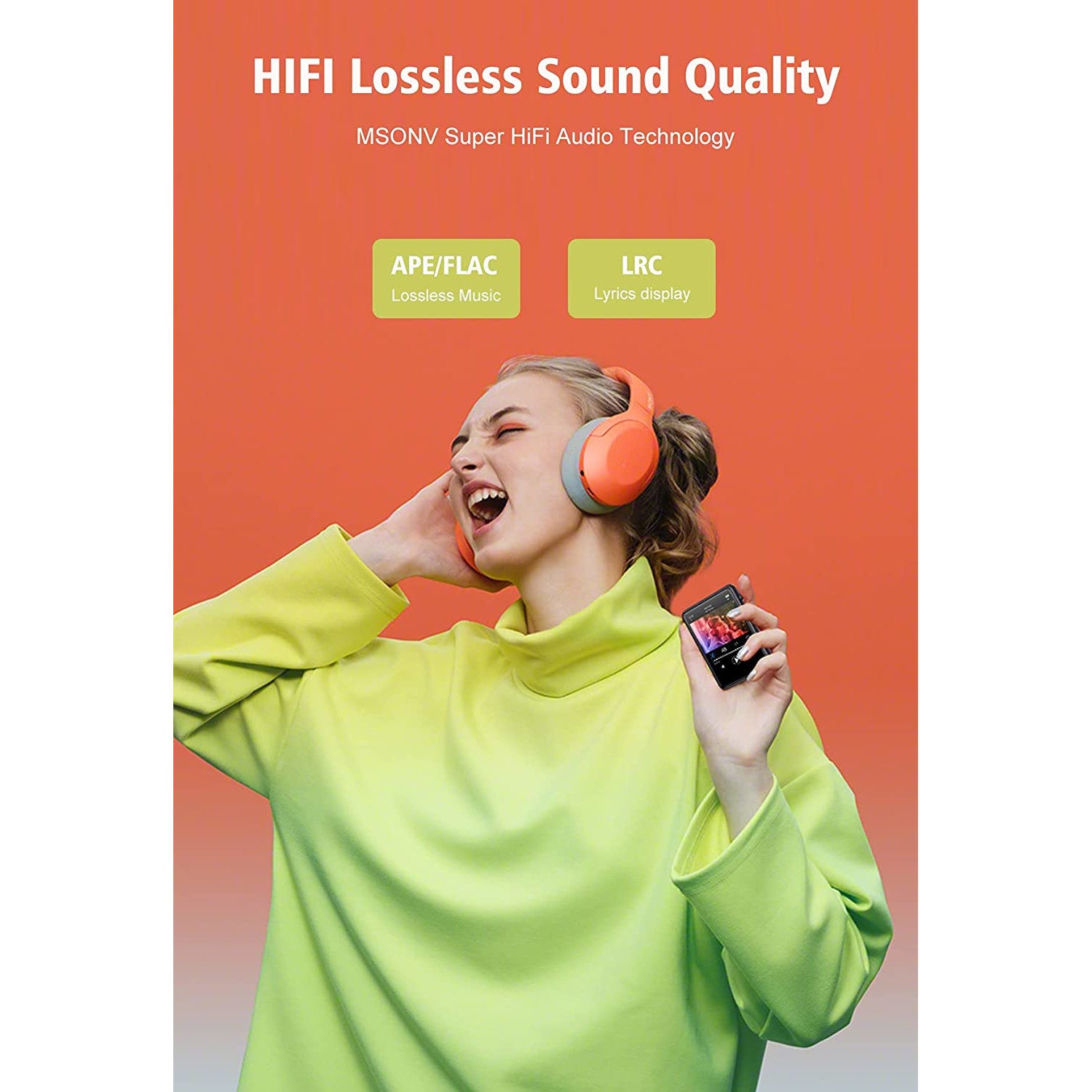 MP3 Player cu touchscreen 2,4 inci, 32 GB, Bluetooth 5.0, HiFi audio, portabil, cu difuzor, Radio FM, suporta card pana la 128GB, Mechen