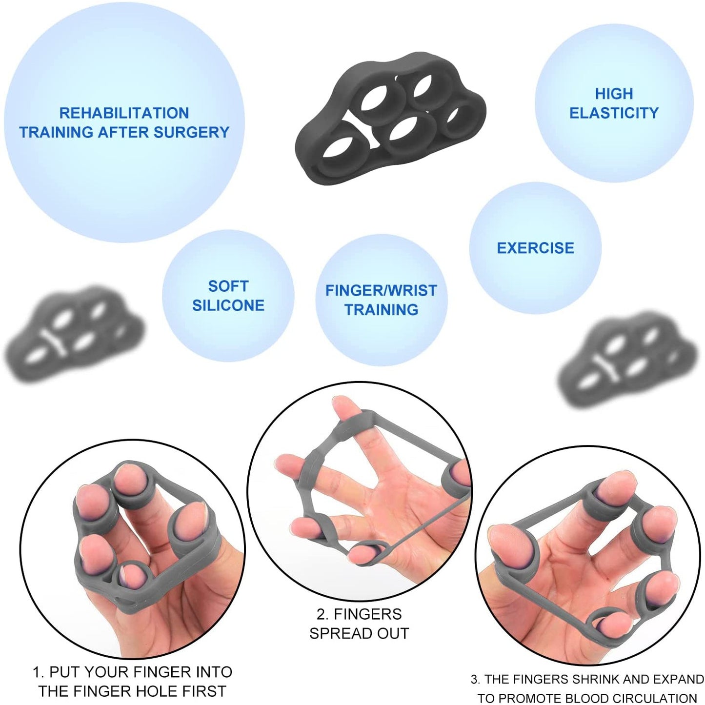 Set flexor cu functie de numarare, cu 2 flexoare, intaritor de prindere de numarare inteligenta cu arc din otel inoxidabil, rezistenta reglabila, antrenament de degete, prindere cu cinci degete pentru sportivi, muzicieni, 5-60 kg