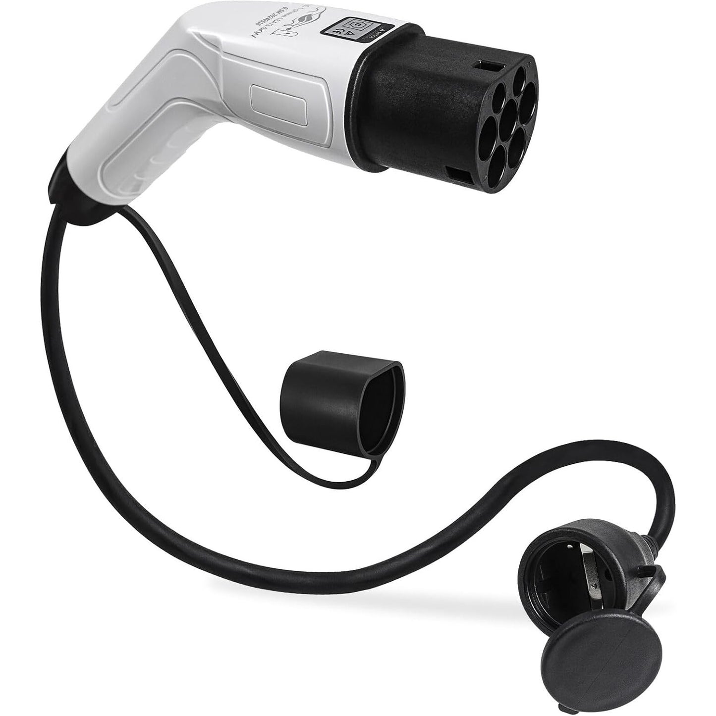 Cablu de incarcare EV AOHEWEI Tip 2 la Schuko, 16A, 250V, 3.5kW, adaptor statie incarcare IEC 62196, cablu 60 cm TPU, protectie IP55, compatibil masini electrice, trotinete si biciclete electrice, incarcare rapida