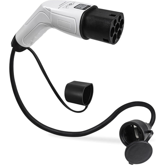 Cablu de incarcare EV AOHEWEI Tip 2 la Schuko, 16A, 250V, 3.5kW, adaptor statie incarcare IEC 62196, cablu 60 cm TPU, protectie IP55, compatibil masini electrice, trotinete si biciclete electrice, incarcare rapida