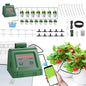 Kit sistem irigare prin picurare WiFi, Pentru 10 ghivece, Wireless, Control prin aplicatie Tuya, Programabil, Alimentare prin Baterii AA si USB, Furtun de 10 m, Sunlary