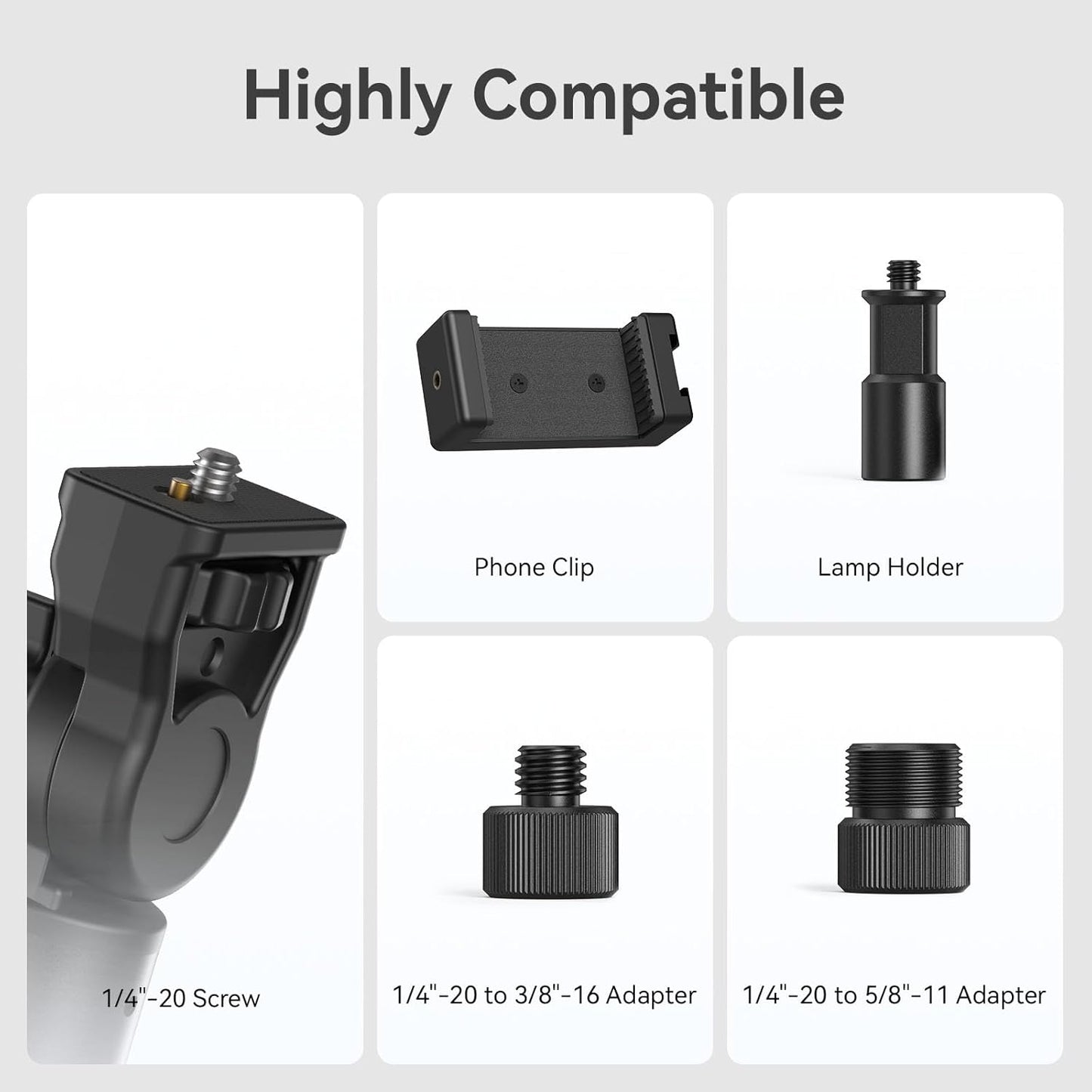 Stativ foto pentru camere DSLR, suport cu 2 brate SMALLRIG, brat detasabil flexibil, cap sferic 360°, cu surub 1/4 inch, clema C pentru fixare pe masa, ideal pentru fotografii, videografie, streaming live, vlogging si productie video profesionala
