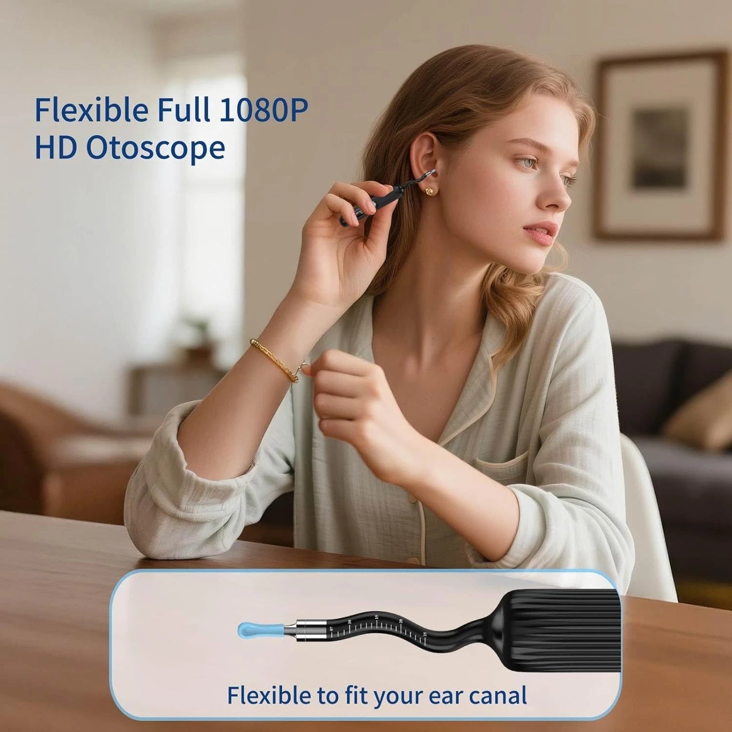 Otoscop pentru indepartare ceara urechi, camera 1080P HD, cu penseta, curatator de urechi flexibil IP67, 12 varfuri moi, 3 capete de inspectie, pentru adulti, copii si animale de companie