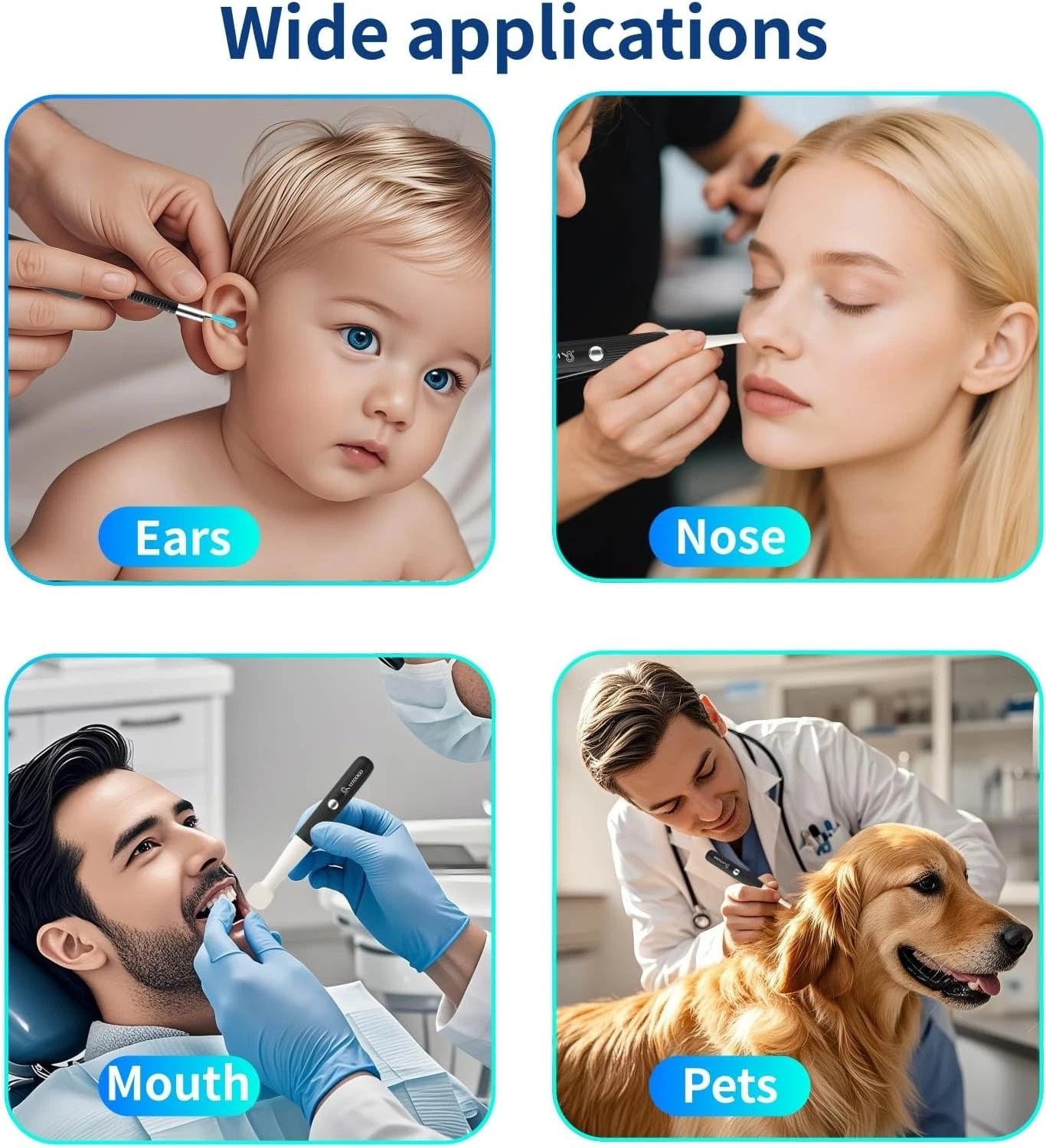 Otoscop pentru indepartare ceara urechi, camera 1080P HD, cu penseta, curatator de urechi flexibil IP67, 12 varfuri moi, 3 capete de inspectie, pentru adulti, copii si animale de companie