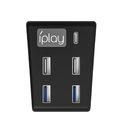 Hub pentru Playstation 5 cu 5 porturi, Adaptor de transfer de date de mare viteza cu 2 porturi USB 2.0, 2 porturi USB 3.0, 1 port de tip C pentru PS5 Disc si Digital Edition